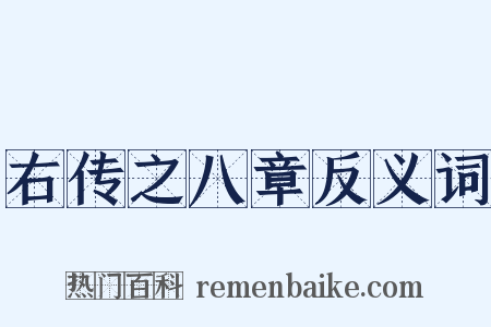 右传之八章反义词是什么意思的图片